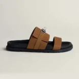 Hermes Unisex Jackson Sandal-Brown H242952Z
