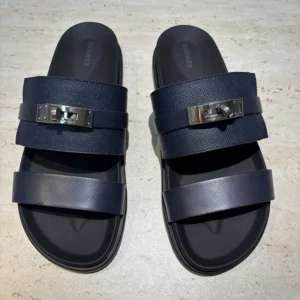 Hermes Unisex Jackson Sandal-Navy H242949Z