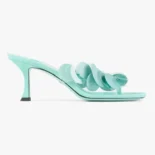 Jimmy Choo Women Freja 70 Aqua Green Suede Paillette Sandals FREJA70RPQ