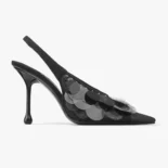 Jimmy Choo Women Isa 95 Black Mesh Paillette Pumps ISA95HBQ