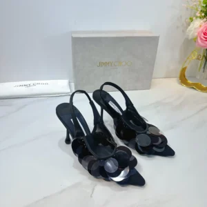Jimmy Choo Women Isa 95 Black Mesh Paillette Pumps ISA95HBQ
