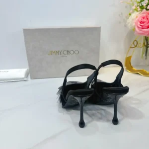 Jimmy Choo Women Isa 95 Black Mesh Paillette Pumps ISA95HBQ