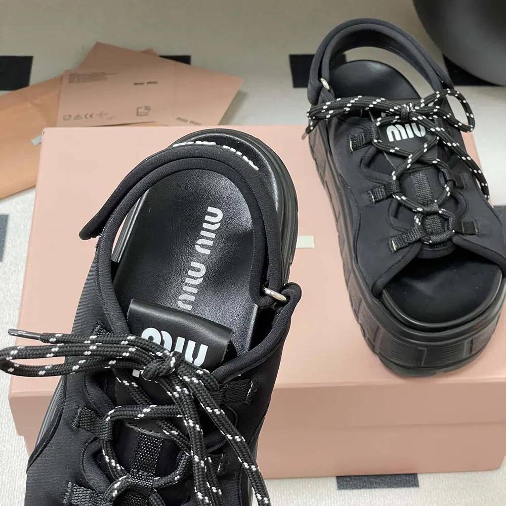 Miu Miu Women Chunky Neoprene Sandals 5X418E30K 9 Miu Miu Women Chunky Neoprene Sandals 5X418E30K