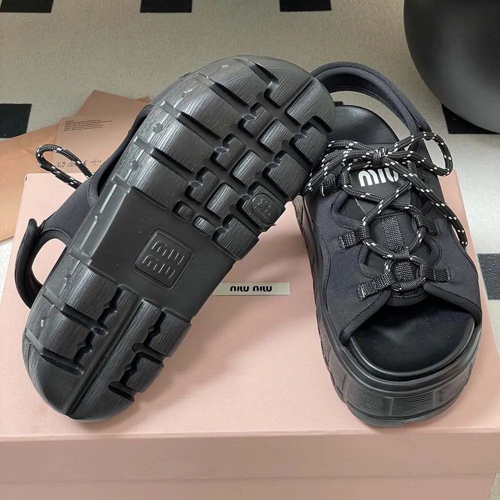Miu Miu Women Chunky Neoprene Sandals 5X418E30K 10 Miu Miu Women Chunky Neoprene Sandals 5X418E30K