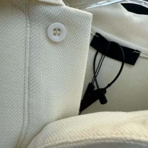 Prada Men Fleece Polo Natural Shirt in a Fleece Design-Beige