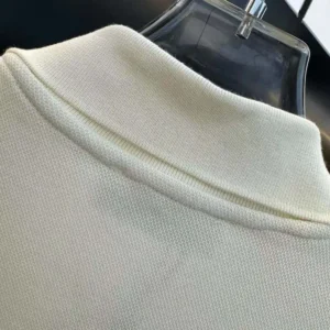 Prada Men Fleece Polo Natural Shirt in a Fleece Design-Beige
