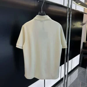 Prada Men Fleece Polo Natural Shirt in a Fleece Design-Beige
