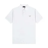 Prada Men Fleece Polo Natural Shirt in a Fleece Design-White