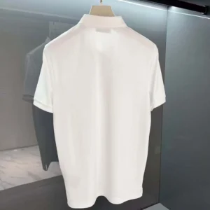 Prada Men Fleece Polo Natural Shirt in a Fleece Design-White