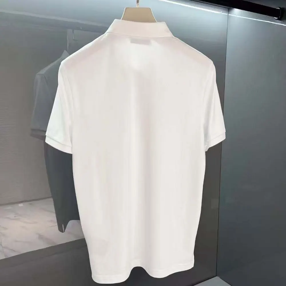 Prada Men Fleece Polo Natural Shirt in a Fleece Design-White 4 Prada Men Fleece Polo Natural Shirt in a Fleece Design-White