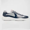 Prada Unisex Men's America's Cup Patent Leather Patchwork Sneakers