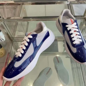 Prada Unisex Men's America's Cup Patent Leather Patchwork Sneakers