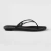 Prada Women Leather Thong Sandals-Black 1Y503N