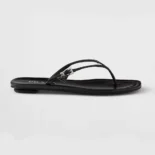 Prada Women Leather Thong Sandals-Black 1Y503N