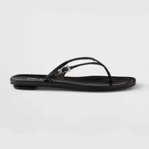 Prada Women Leather Thong Sandals-Black 1Y503N