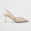 Prada Women Mesh Fabric Slingback Pumps-Beige 1I891N 11 Prada Women Mesh Fabric Slingback Pumps-Beige 1I891N