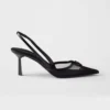 Prada Women Mesh Fabric Slingback Pumps-Black 1I891N 12 Prada Women Mesh Fabric Slingback Pumps-Black 1I891N
