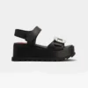 Roger Vivier Women Slidy Viv' Wedge Sandals in Leather-Black