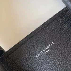Saint Laurent YSL Women Sac De Jour Thin Large in Grained Leather-Black