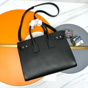 Saint Laurent YSL Women Sac De Jour in Supple Grained Leather-Black