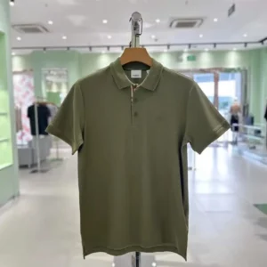 Burberry Men Cotton Polo Shirt with Equestrian Knight Design