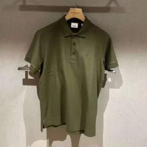 Burberry Men Cotton Polo Shirt with Equestrian Knight Design