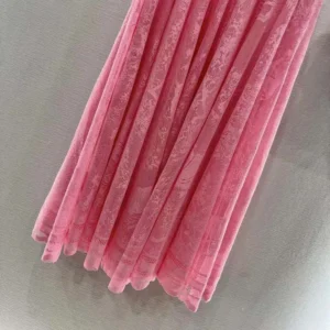 Dior Women Dioriviera Mid-Length Flared Skirt Cherry Blossom Pink 541J75B898