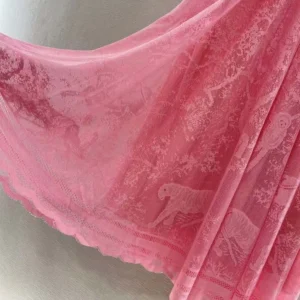 Dior Women Dioriviera Mid-Length Flared Skirt Cherry Blossom Pink 541J75B898