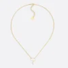 Dior Women Petit CD Necklace Gold-Finish Metal and White Resin Pearl