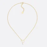 Dior Women Petit CD Necklace Gold-Finish Metal and White Resin Pearl
