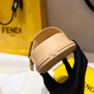 Fendi Women Feel Mesh Slides with Raffia FF Embroidery