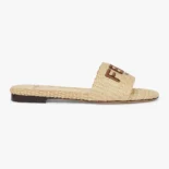 Fendi Women Signature Beige Cotton Fiber Slides 8R8092AORGF1P8S
