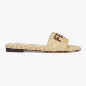 Fendi Women Signature Beige Cotton Fiber Slides 8R8092AORGF1P8S