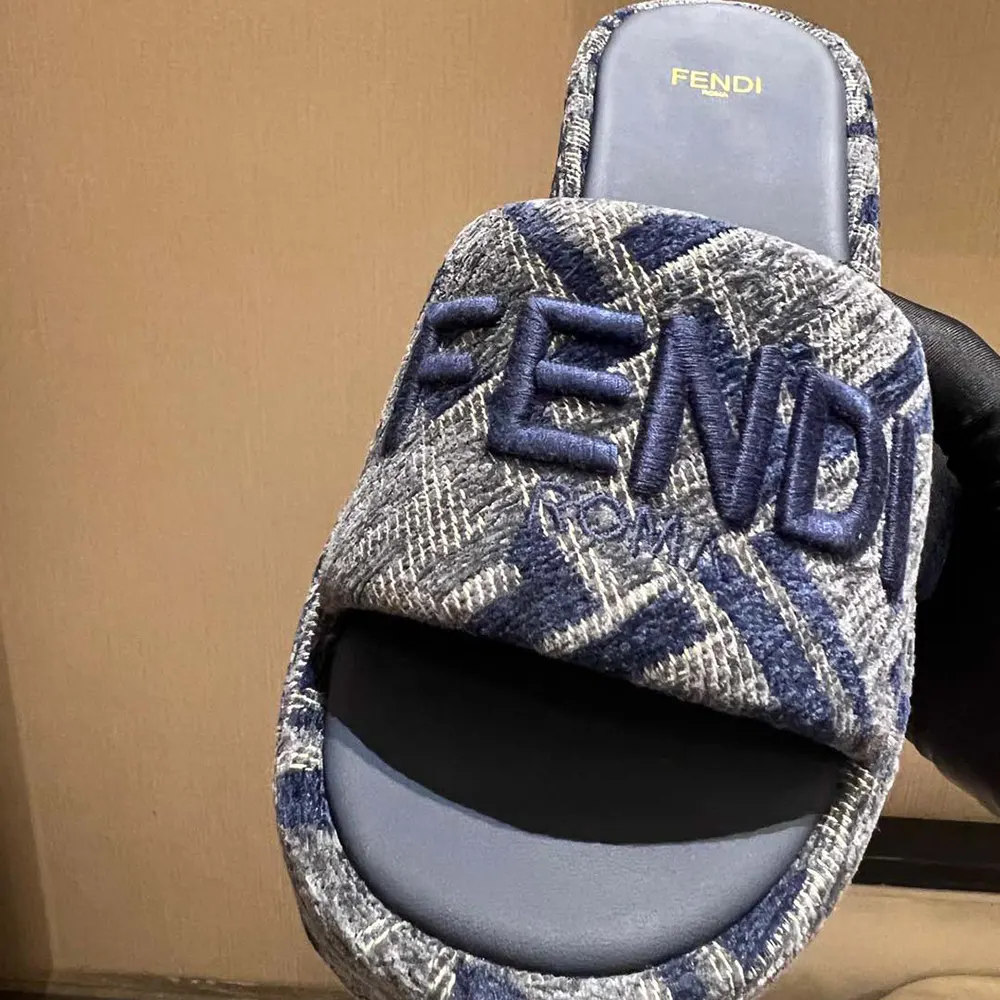 Fendi Women Sunshine FF Chenille Jacquard Platform Sandals 8 Fendi Women Sunshine FF Chenille Jacquard Platform Sandals