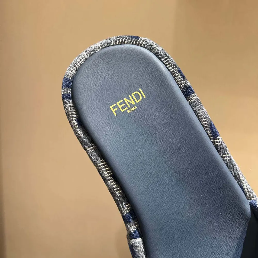 Fendi Women Sunshine FF Chenille Jacquard Platform Sandals 9 Fendi Women Sunshine FF Chenille Jacquard Platform Sandals