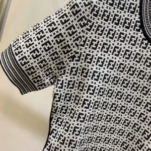 Fendi Women Sweater Black FF Cotton Jumper FZXC72A