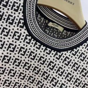 Fendi Women Sweater Black FF Cotton Jumper FZXC72A