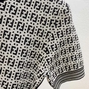 Fendi Women Sweater Black FF Cotton Jumper FZXC72A