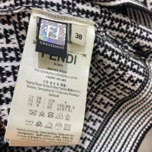 Fendi Women Sweater Black FF Cotton Jumper FZXC72A