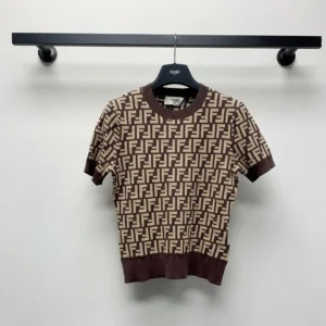 Fendi Women Sweater Brown FF Cotton FZXC72ASJTF0GGE