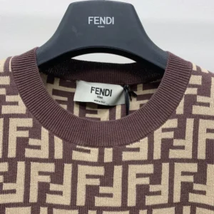 Fendi Women Sweater Brown FF Cotton FZXC72ASJTF0GGE