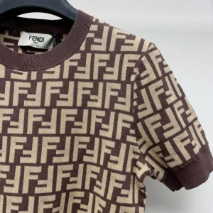Fendi Women Sweater Brown FF Cotton FZXC72ASJTF0GGE