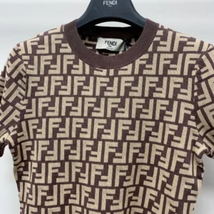 Fendi Women Sweater Brown FF Cotton FZXC72ASJTF0GGE