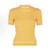 Fendi Women Sweater Yellow FF Cotton Jumper FZXC72A