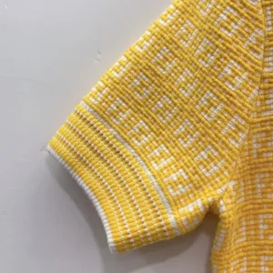 Fendi Women Sweater Yellow FF Cotton Jumper FZXC72A