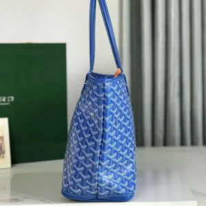 Goyard Women Sac Artois MM in Goyardine Canvas & Chevroches Calfskin-Blue