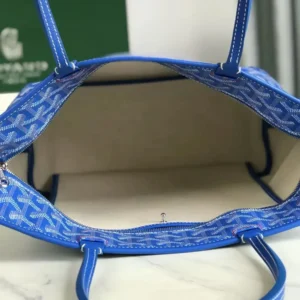 Goyard Women Sac Artois MM in Goyardine Canvas & Chevroches Calfskin-Blue
