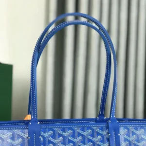 Goyard Women Sac Artois MM in Goyardine Canvas & Chevroches Calfskin-Blue