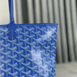 Goyard Women Sac Artois MM in Goyardine Canvas & Chevroches Calfskin-Blue
