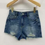 Loewe Women Anagram Shorts in Denim